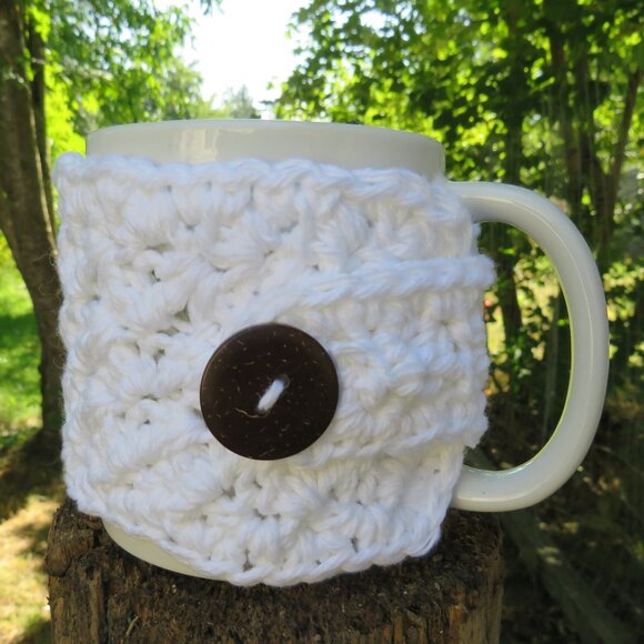 Handmade Crochet Coffee Cup Cozy Sleeve Holder Mason Jar Holder Set Of 5 Retro - Picture 1 of 4